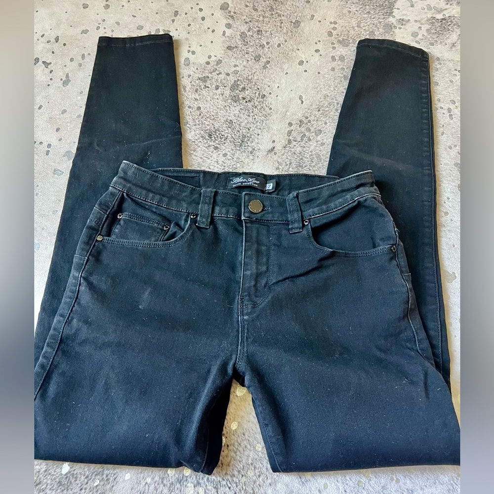 Cute Blue Age Stone Black Washed Stretch Fitted Jean Leggings 7